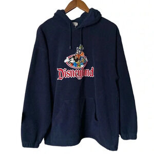 DISNEYLAND RESORT |Navy Mickey & Friends Embroidered Fleece Hoodie Size L